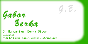 gabor berka business card